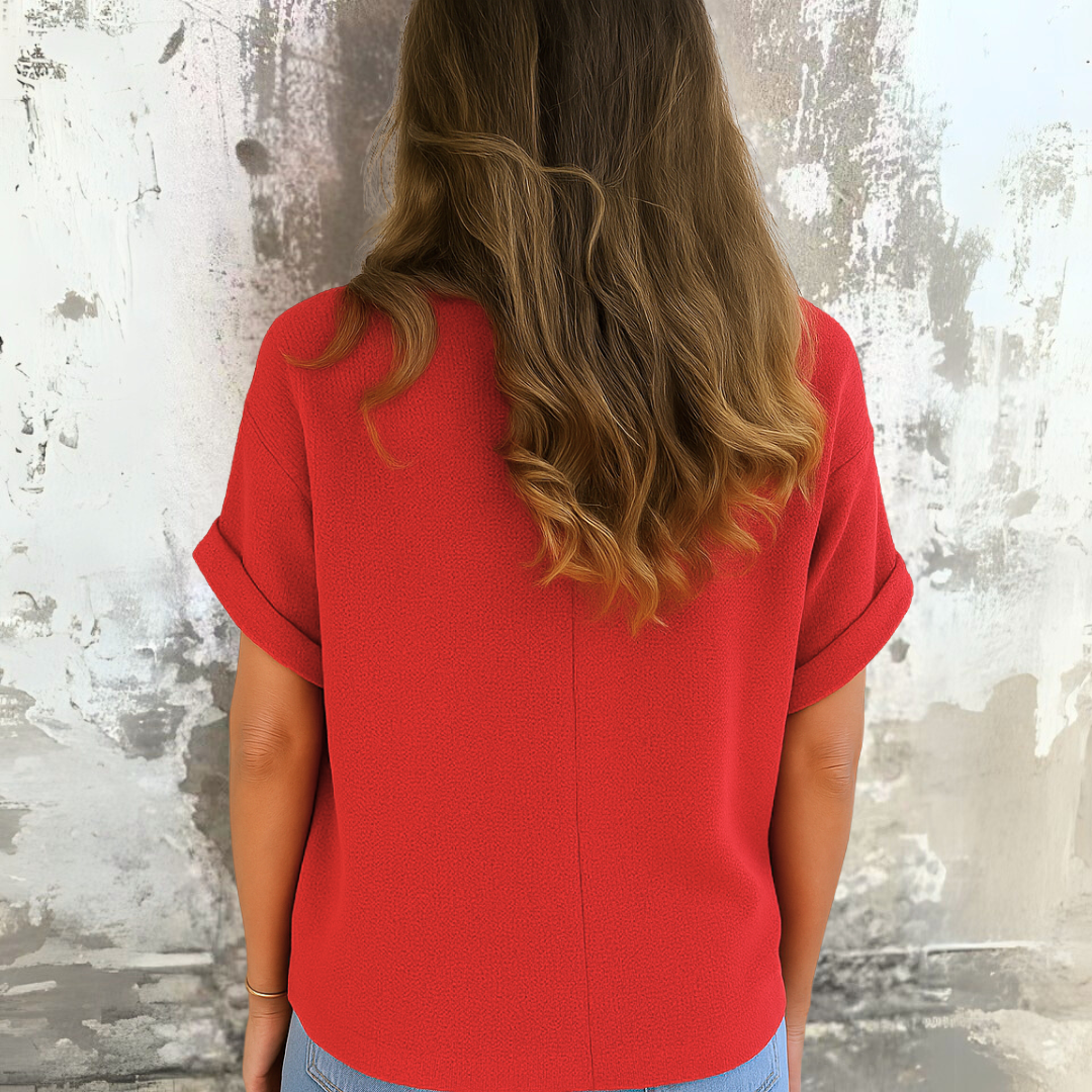 Chic Blouse with Round Neckline