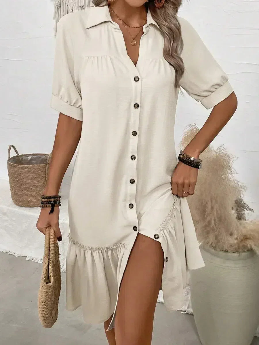 Shirt Dress with Ruffles