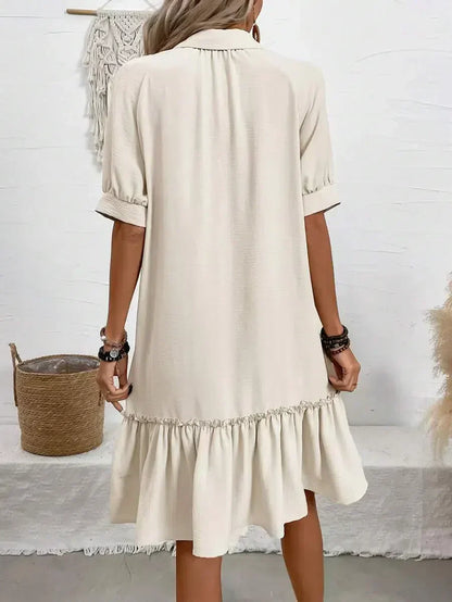 Shirt Dress with Ruffles