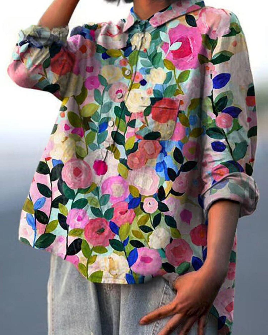 Blouse with Floral Print