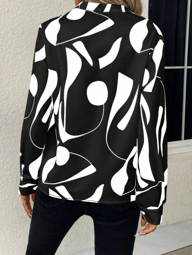 Elegant Blouse with Stand-Up Collar