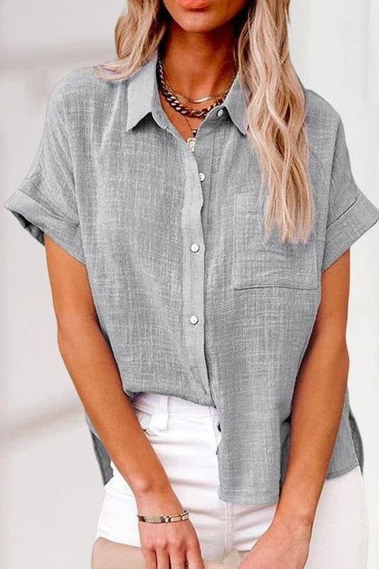 Comfortable Linen Shirt Blouse