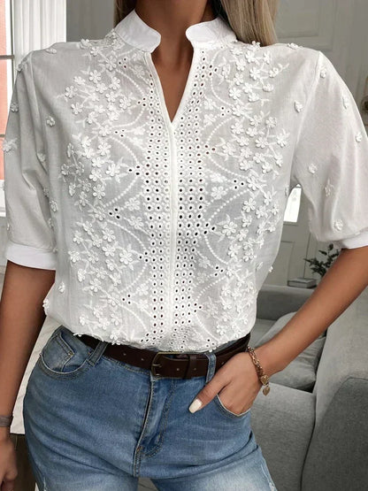 Chic Blouse with V-Neckline