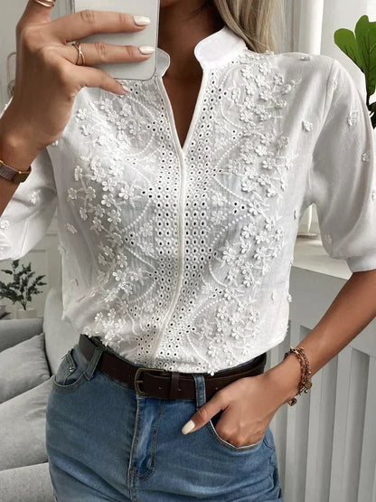 Chic Blouse with V-Neckline