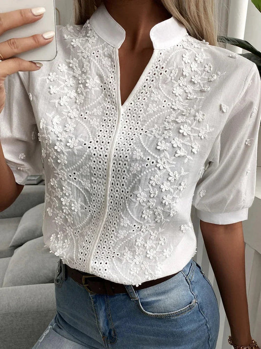 Chic Blouse with V-Neckline