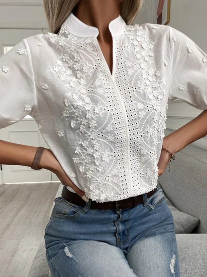 Chic Blouse with V-Neckline