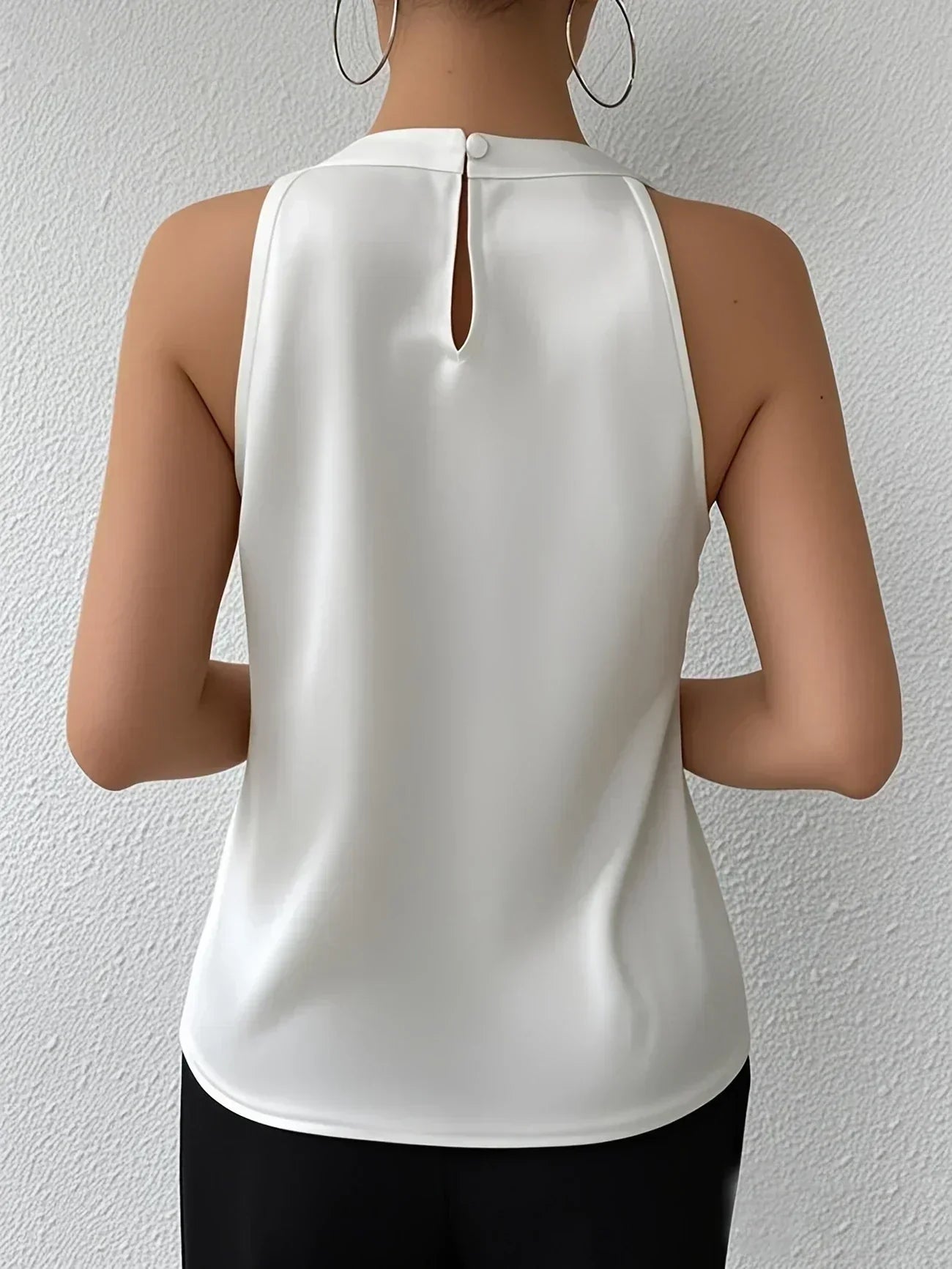 Elegant Satin Blouse with Open Shoulders
