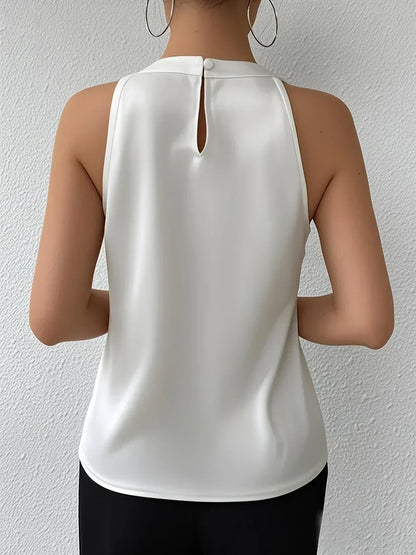 Elegant Satin Blouse with Open Shoulders
