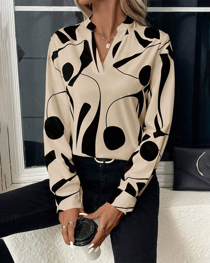 Elegant Blouse with Stand-Up Collar