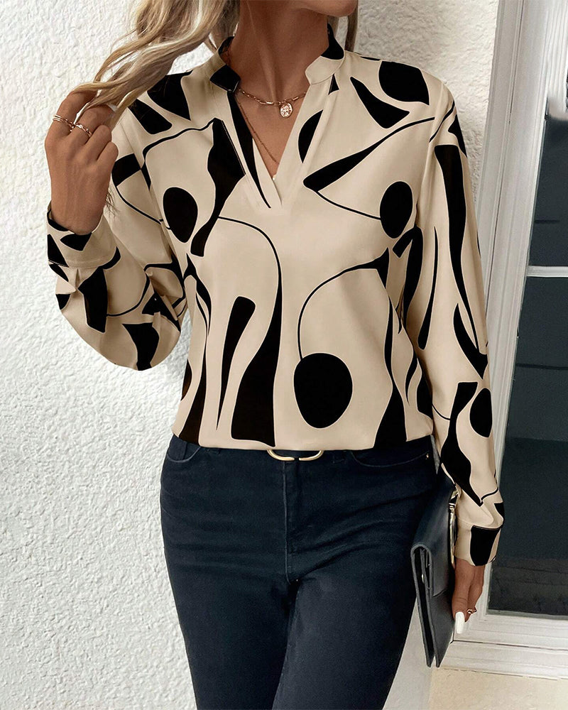 Elegant Blouse with Stand-Up Collar