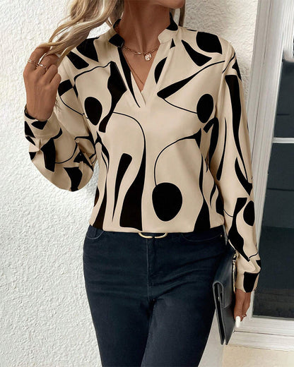 Elegant Blouse with Stand-Up Collar